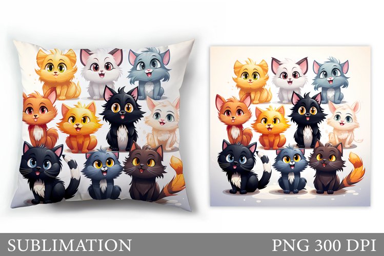 Funny Cat Sublimation. Cute Cat Pillow Sublimation