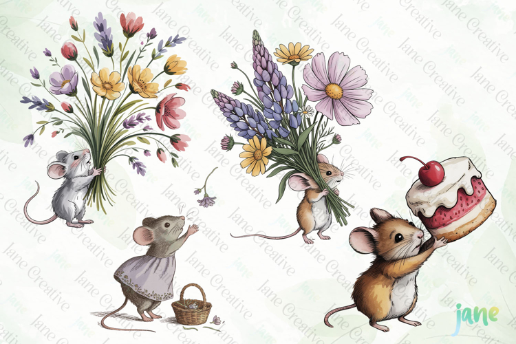 Picnic Mouse Sublimation Clipart