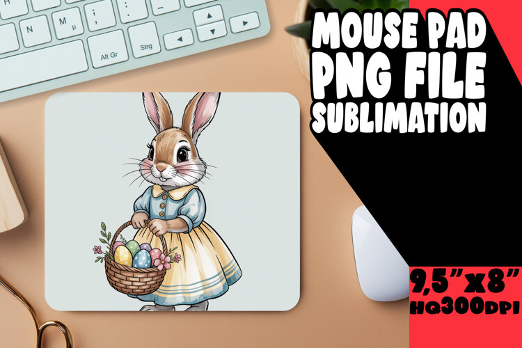 WHIMSICAL DESK MAT PLAYFUL DESIGN, Easter Bunny example image 1