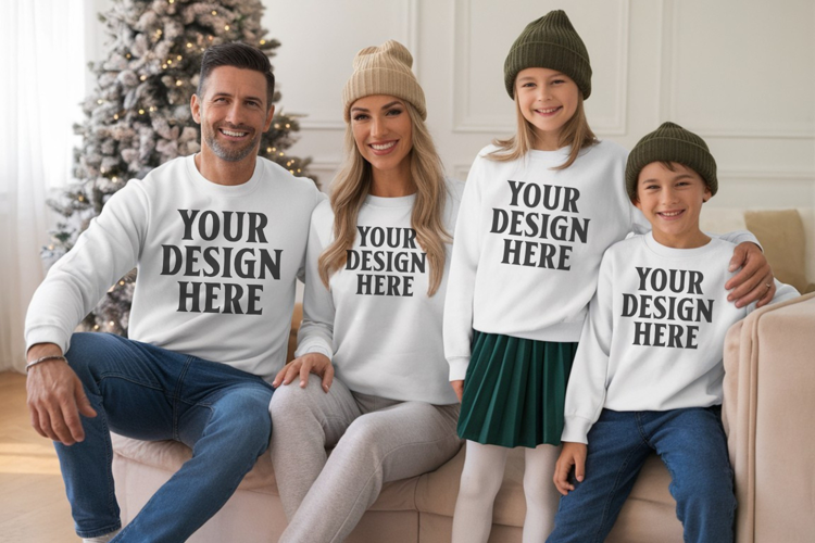 Christmas Family Group Tshirt Mockups