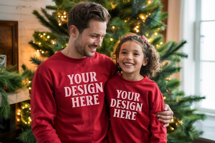 Christmas Family Matching T-Shirt Mockups | Holiday Group