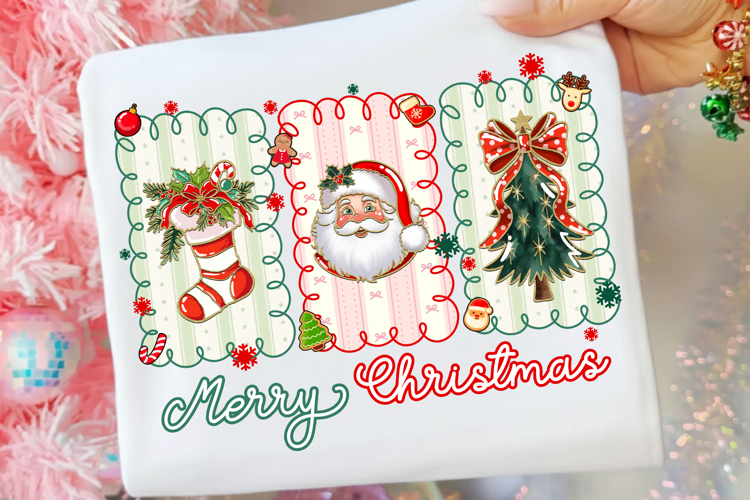 Coquette Glitter Merry Christmas Png, Christmas Tree Png