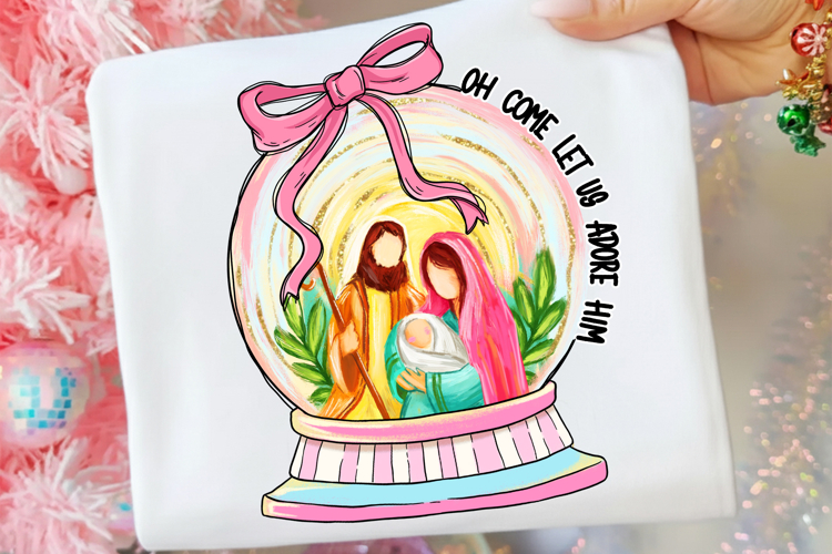 Oh Come Let Us Adore Him Png, Holiday PNG, Christmas Png