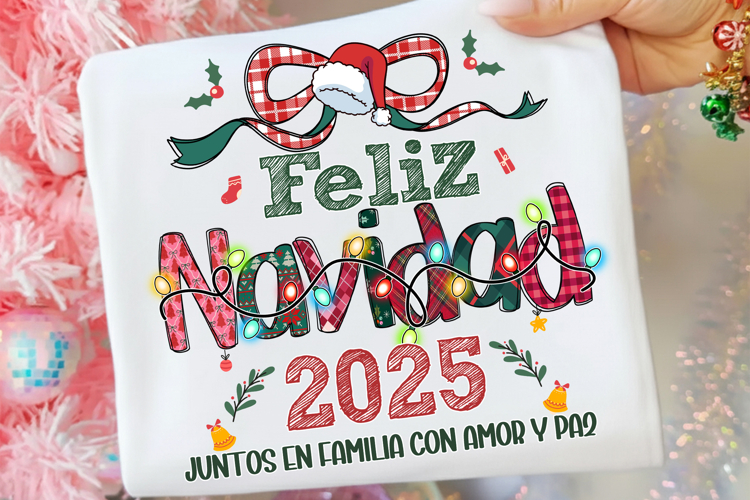 Feliz Navidad Png, Christmas 2025 Png, Preppy Christmas Png example image 1
