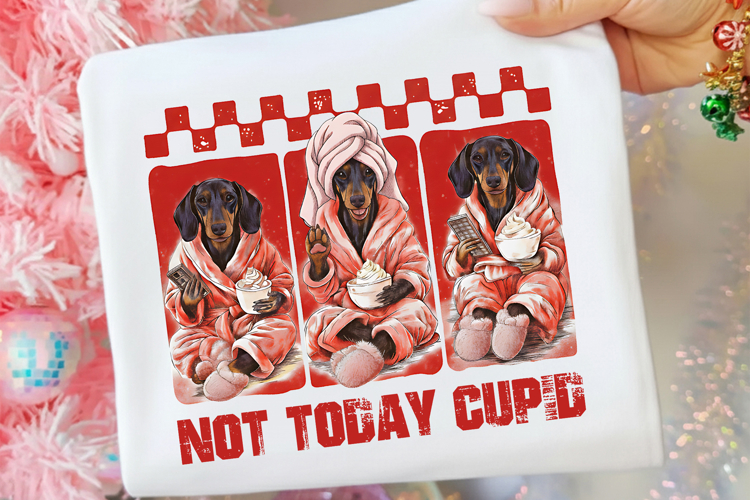 Snarky Dachshund Valentines Day Png, ot Today Cupid PNG