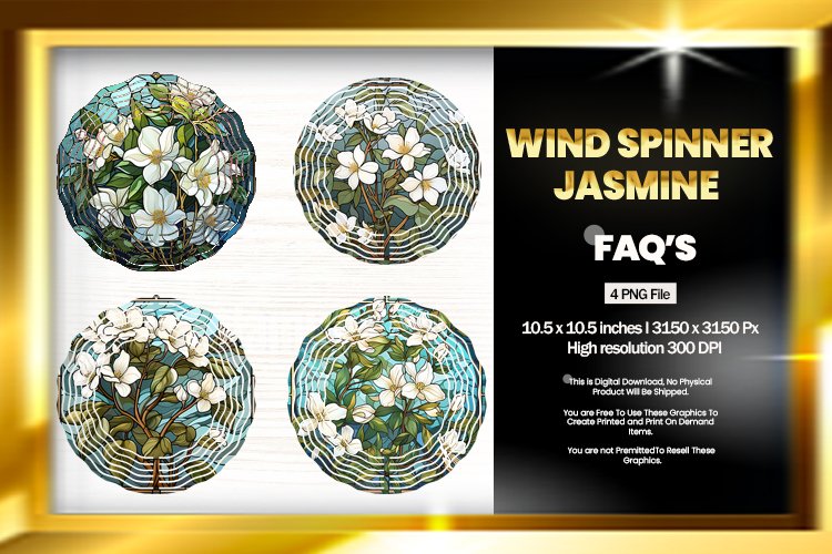 Jasmine Wind Spinner Sublimation - 04 Variations example image 1
