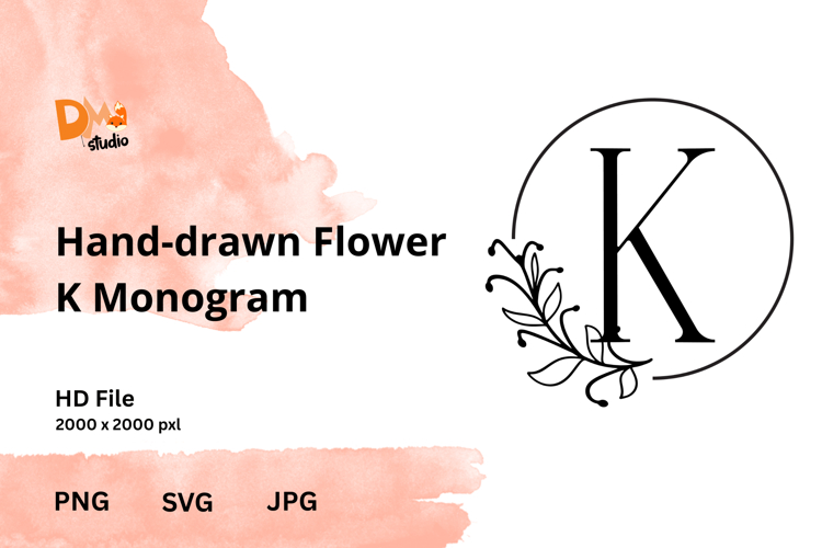 Hand-drawn Flower Monogram