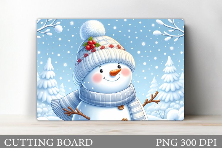 Cute Snowman Cutting Board. Christmas Kitchen Cutting Board