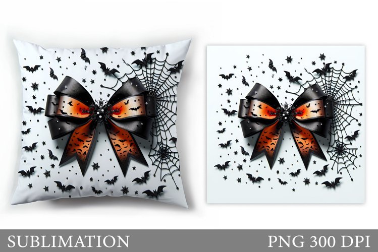 Halloween Bow Sublimation. Halloween Pillow Sublimation example image 1