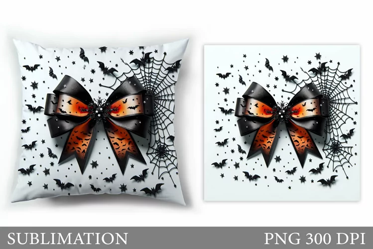 Halloween Bow Sublimation. Halloween Pillow Sublimation