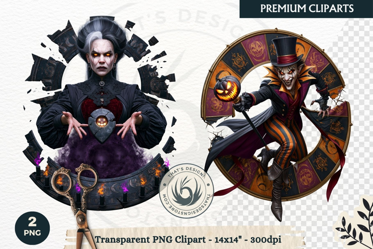 Gothic Dark Fantasy Halloween Nightmare Horror Clipart PNG