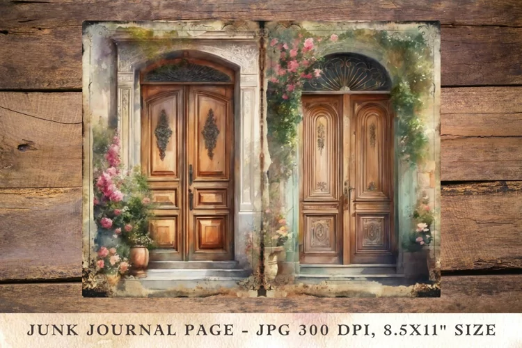 Printable Junk Journal Pages classic door 5