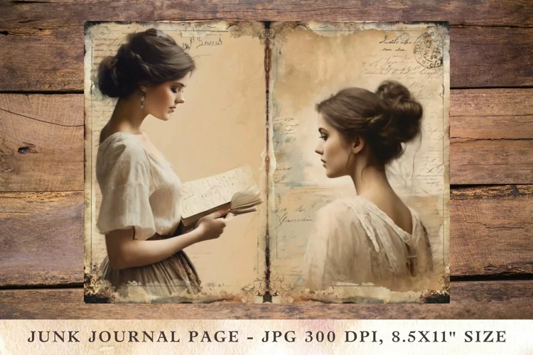Printable Junk Journal Pages young girl 4