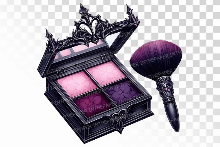 Gothic Blush Palette Brush Halloween PNG Makeup Cosmetics