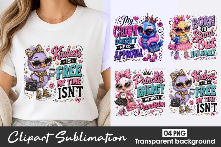 Princess Duck Quote Clipart Sublimation PNG