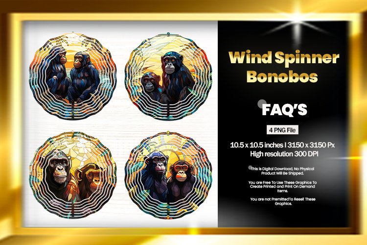 Bonobos Wind Spinner Sublimation - 04 Variations example image 1
