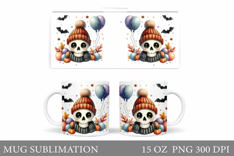 Funny Skeleton Mug Sublimation. Cute Skeleton Sublimation
