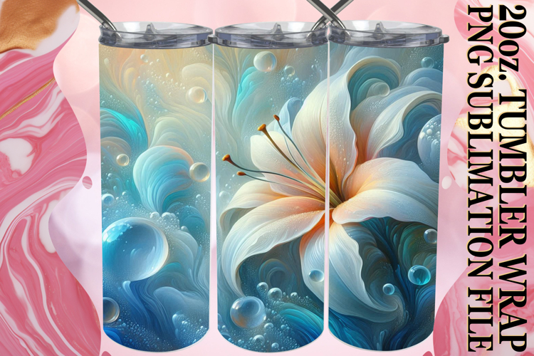 Serene Days 20oz tumbler wrap, 3D Flower