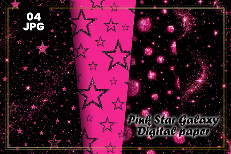 Pink Star Galaxy Digital Paper