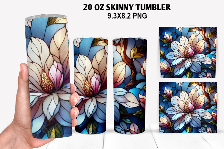 Flower Skinny Tumbler 20oz Wrap Design, Spring Tumbler Wrap