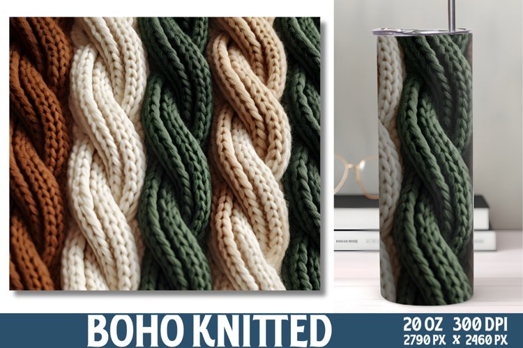 Boho Knitted Papers Tumbler Wrap