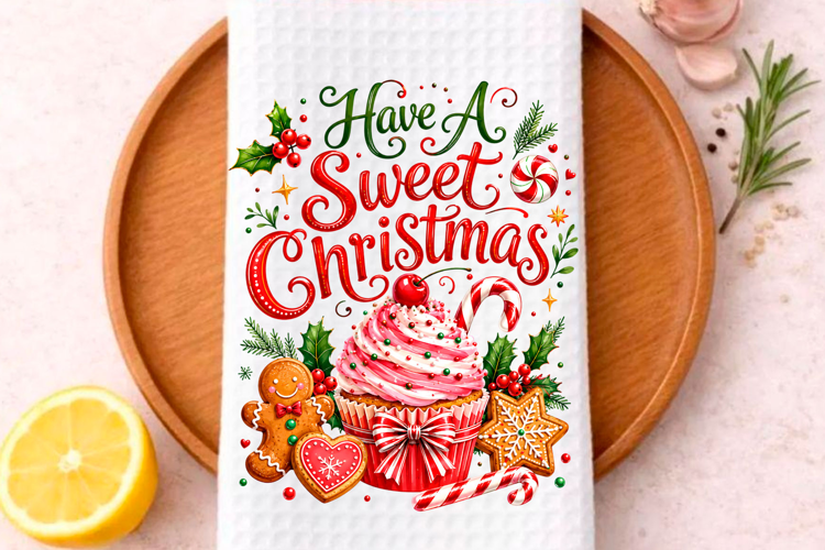 Have A Sweet Christmas PNG Christmas Kitchen Towel