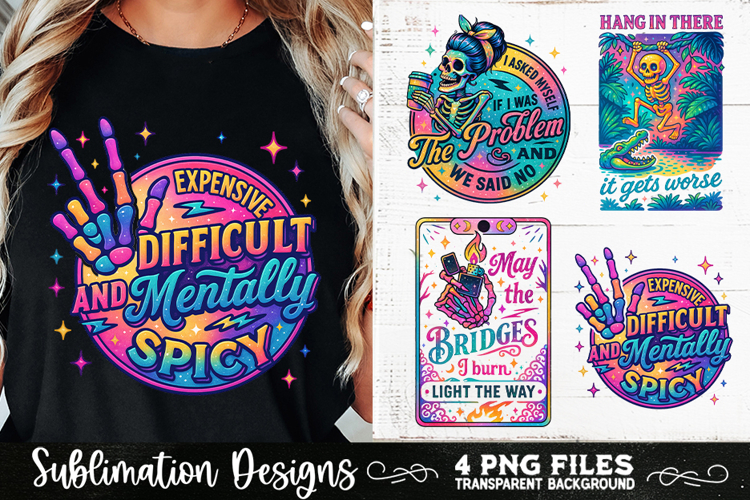 Funny Skeletons Sarcastic Retro PNG Sublimation