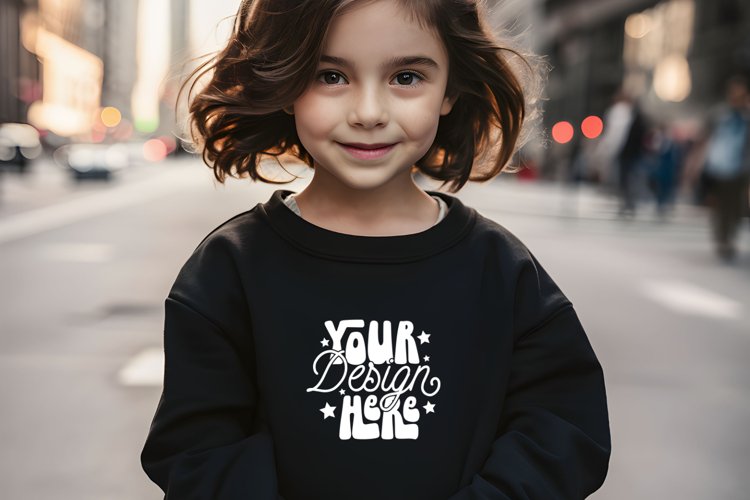 Black Gildan 18000B Mockup, Mockup