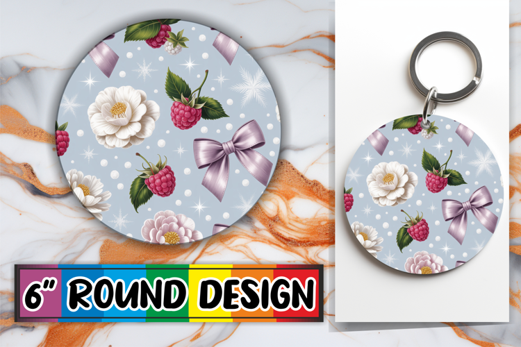 Joyful Round Coaster Sublimation, Christmas