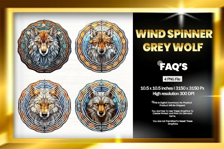 Grey Wolf Wind Spinner Sublimation - 04 Variati
