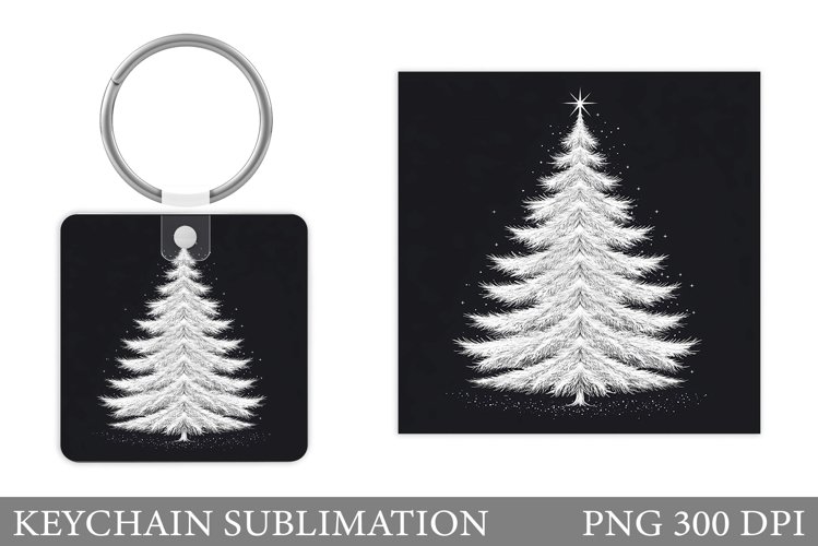 Christmas Tree Keychain. Winter Keychain Sublimation