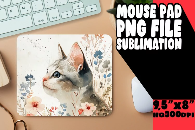 Quirky Cat Sublimation Mousepad
