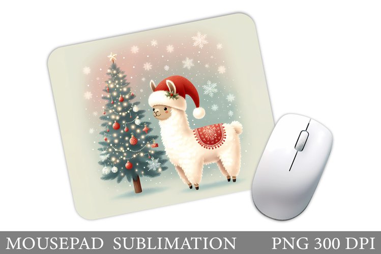 Cute Lama Mouse Pad Design. Christmas Mouse Pad Sublimation