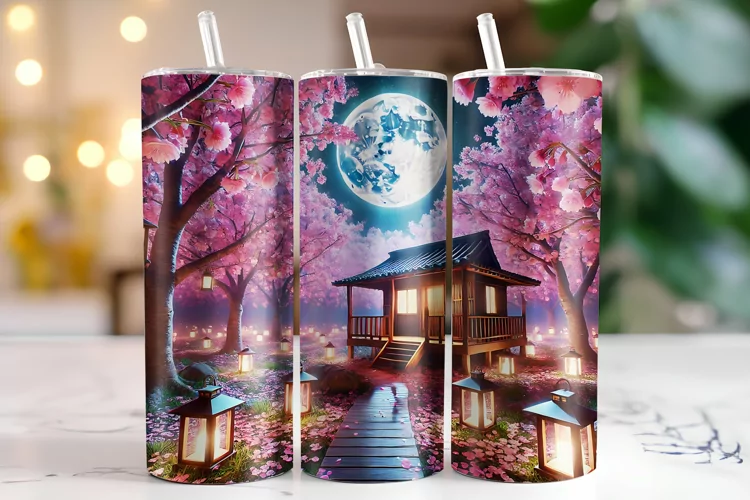 Cherry blossom Tumbler Wrap | Sublimation | Tumblers