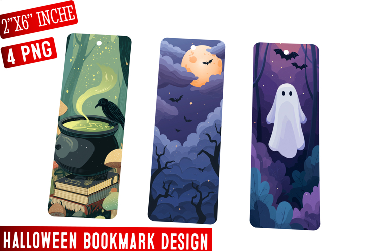 Halloween Bookmark Collection | 2x6 PNG Printable ,Halloween