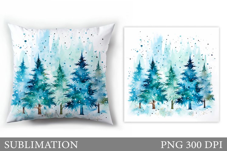 Christmas Tree Pillow Design. Christmas Tree Sublimation example image 1