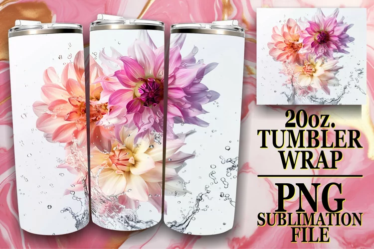 Bloom and Flow: Sublimation Art for 20oz Tumbler