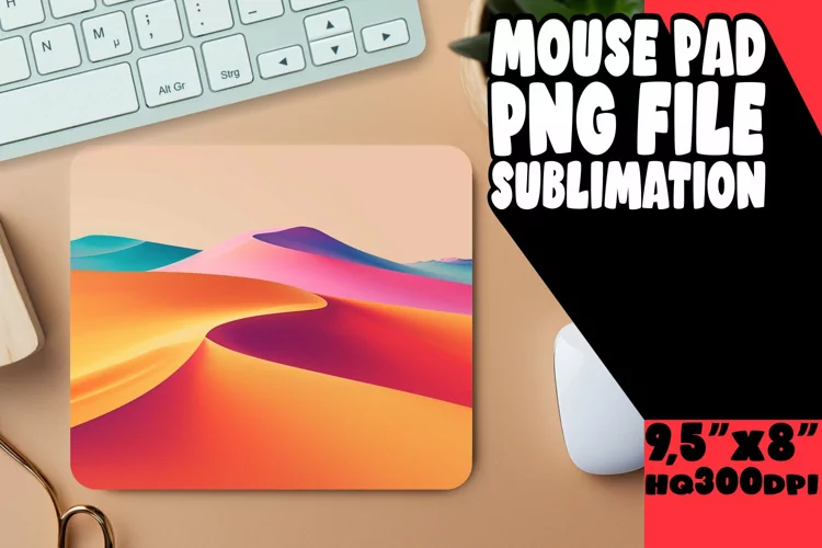 Bold Gradient Pattern Sublimation Mouse Pad Design