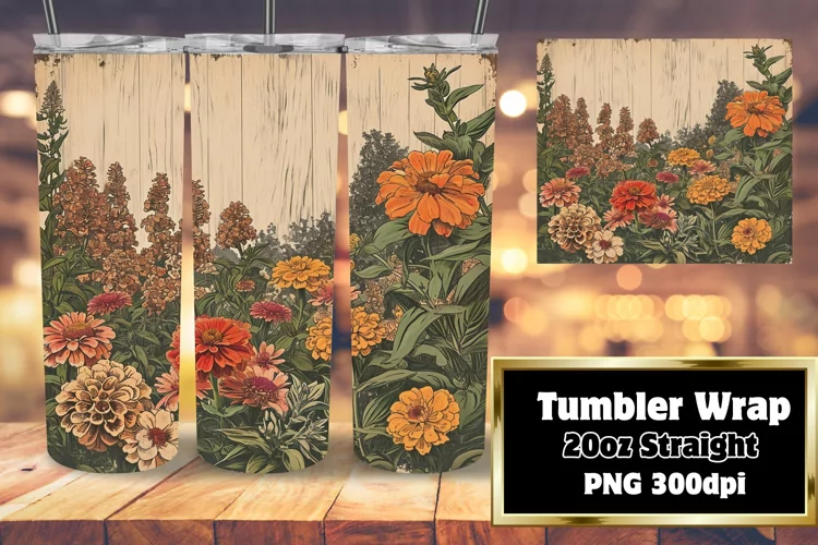 Timeless Retro Flower Tumbler Sublimation
