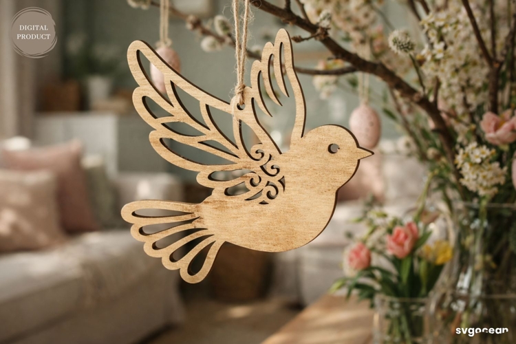 Spring Bird Ornament Laser Cut | Glowforge | SVG