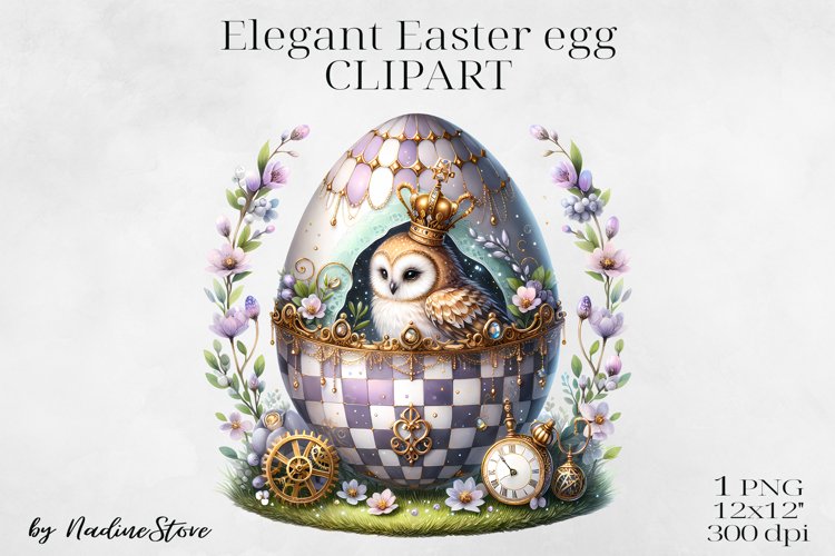 Elegant Easter egg Clipart PNG.