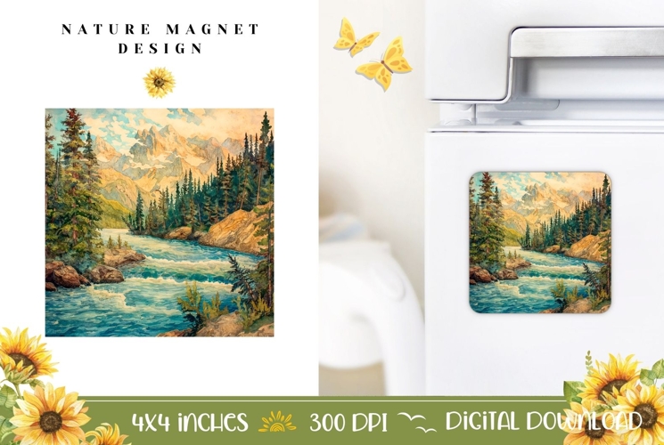 Nature Magnet Print, Mountain Magnet Sublimation