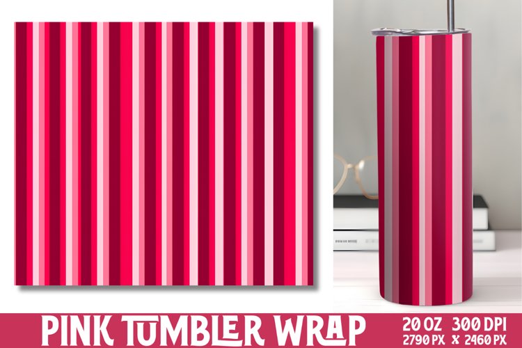 Pink Digital Paper Tumbler Wrap