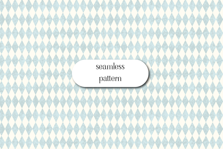 Baby Blue Harlequin Diamond Seamless Vintage Pattern Design