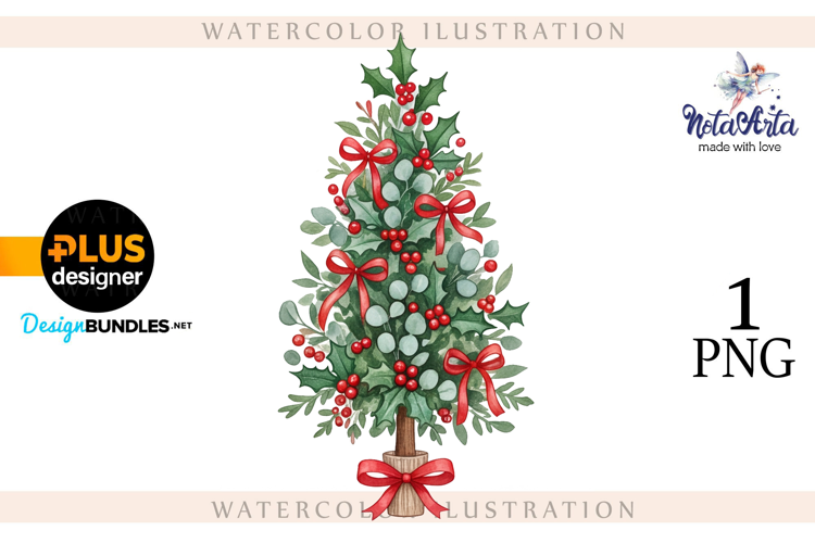 Watercolor Christmas Tree, Christmas tree, Happy Christmas