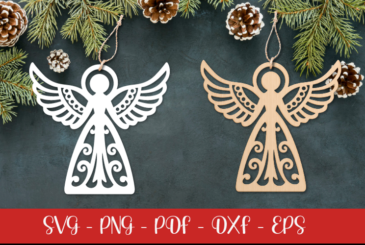 Christmas Angel laser SVG PNG| Christmas ornament