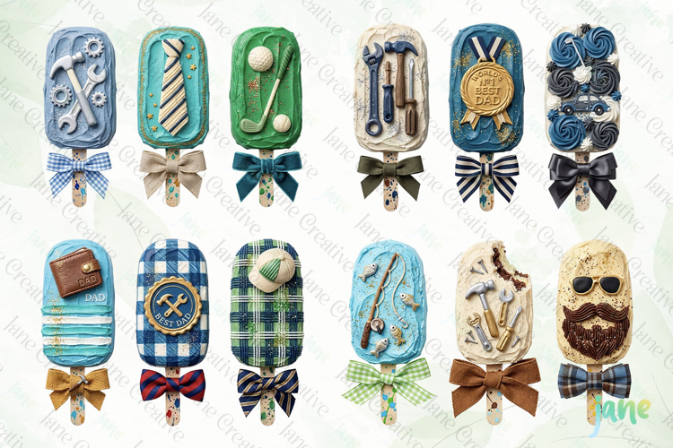 Fathers Day Popsicles Clipart