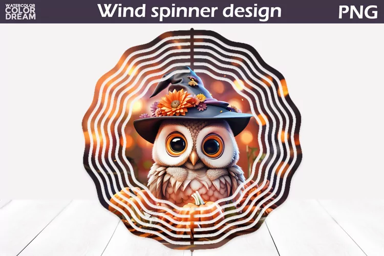 Owl Wind Spinner Sublimation | Halloween Wind Spinner