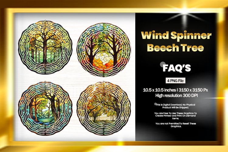 Beech Trees Wind Spinner Sublimation - 04 Variations example image 1