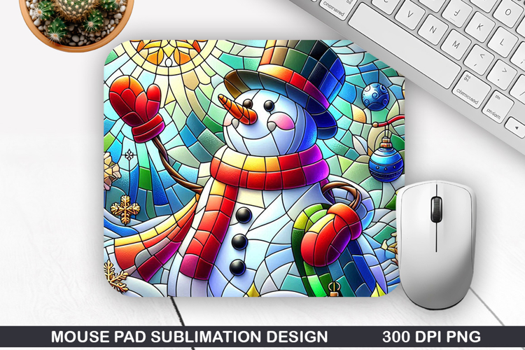 Snowman Mouse Pad Sublimation, Christmas Mouse Pad PNG